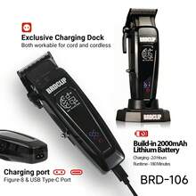 BRDCLIP Professional Hair Clipper Set, Adjustable Hair Clipper 10000RPM Electric Shaver, Reciprocating Shaver For Men With Base BRD-106 BRD-107 BRD-609 - Multicolor - View 6