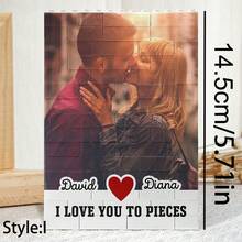 1pc Personalized Photo & Text Building Blocks, Customized Couple Photo Puzzle Blocks, Photo Block Souvenir, Wedding Anniversary Gift For Partner (Boyfriend/Girlfriend/Husband/Wife), Valentine's Day Gift, Christmas Gift, Engagement Gift, Birthday Gift, Customized Photo Display Ornament, Wedding Photo Souvenir - C-couple Building Blocks - View 15