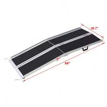 [Free Shipping] Wheel Chair Ramp 7ft ,Aluminium Threhold Ramp,Portable And Foldable, 600 Pound Capacity, Non-Skid Surface, Two Separate Pieces, For Home, Steps, Stairs, Doorways-XY83814 - 1 - View 3