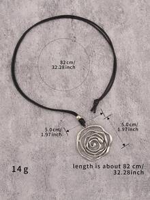 1pc Minimalist Versatile Textured Asymmetric Square Faux Pearl Pendant Necklace, Bohemian Style Black Brown Wax Cord Long Clavicle Chain, Vintage Chic Unique Design, Unisex For Men Women Couples, Suitable For Daily Wear, Dating, Party, Vacation, Gift - Wax Rope - View 11