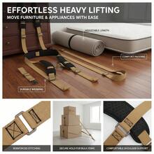 Lifting Slings 2-Person Moving System For Furniture Appliances Mattresses, 2 Adjustable Harnesses 2 Load-Bearing Straps 1 Handheld Strap Heavy Duty Nylon Webbing Load Distribution Design Professional Mover Tools Accessory Kit-XY871222 - Multicolor - View 6