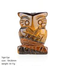 1pc 1in 2 Styles Natural Crystal Owl Carved Ornament | Home Decor & Meditation Energy Guardian | Symbol Of Wisdom And Protection - crystal - View 28