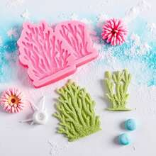 1pc Ocean Series Seaweed Silicone Mold, Shooting Decorative Props, Handmade Art Crafts, Gypsum, Holiday Candle Ornaments, Simple Demolding, Reusable Silicone Mold, Non Food Contact - Pink - View 1