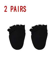 2/3/5 Pairs Women's Large Black Open Toe Sponge Cushion Plus Size Thin Non-Slip Anti-Friction Invisible Five-Finger Foot Pads - Black - View 13