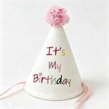 Pom Pom Birthday Hat, Cute Photo Prop Party Hat For Birthday, Shower, Anniversary & Party Decorations ﻿ - View 7