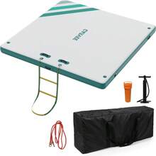 Inflatable Floating Dock,Thicken Air Dock Floating Platform,Non-Slip Air Dock Platform With Portable Carrying Bag & Detachable Ladder,Floating Platform Island Raft For Pool Beach Ocean - 1.8*1.5m - View 1