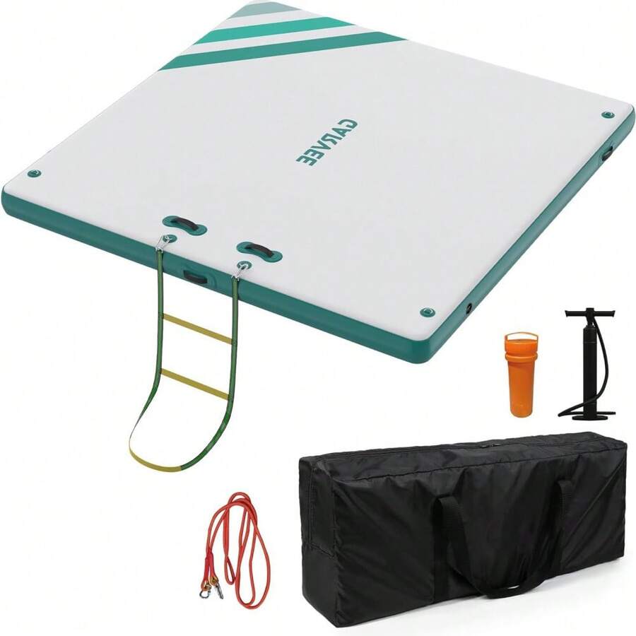 Inflatable Floating Dock,Thicken Air Dock Floating Platform,Non-Slip Air Dock Platform With Portable Carrying Bag & Detachable Ladder,Floating Platform Island Raft For Pool Beach Ocean - 1.8*1.5m - View 1