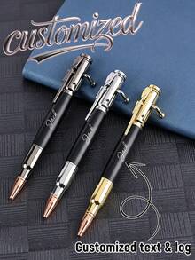 1 Set/2 Sets/5 Sets Personalized Business Office Signature Pen Gift Box, Metal Gel Pen, Customized Signature Pen, Suitable As Business Gift, Advertising Gift, Can Be Given To Family, Friends, Teachers, Classmates, Colleagues, Leaders, Relatives - Multicolor - View 4