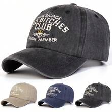 1pc Men's BAD CLUB LIFETIME MEMBER Letter Skull Embroidered Baseball Cap Street Fashion Casual Hat Spring Autumn Travel Beach Vacation - Multicolor - View 8