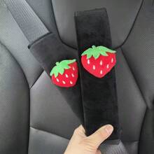 2pcs Strawberry Car Seat Belt Shoulder Pads, Seat Belt Covers, Cute Girl Car Interior Accessories - A - View 3