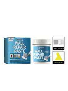 Wall Repair Paste Set With Repair Mesh And Scraper, Home Interior Wall Renovation Tool, Quickly Fill Wall Holes, Cracks, Nail Holes, Cover Yellowing, Mold Spots, Graffiti Stains, White Paste Dries Smooth And Seamless, No Professional Tools Needed, DIY Application To Repair Damaged Walls And Ceilings, Strong Adhesion, Resistant To Peeling And Cracking, Suitable For Small Apartments And Rental Homes - A - View 8
