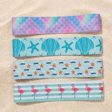 Towel Bands For Beach Chair Stretchable Beach Chair Bands, Windproof, Break-Resistant Beach Towel Bands, Multicolor Tropical Ocean Print Band, For Beaches, Pools, Cruise Essentials,Hawaiian-Style Pool Accessories For Relaxation, A Travel Essential - Multicolor - View 13