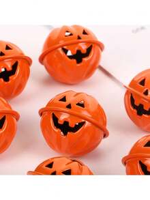 5 Stück Halloween Kürbis Glocken, lustige Kürbis Glocken, Haustier Schlüsselanhänger, Kleidungszubehör Anhänger, Halloween Dekorationsglocken - Mehrere Stile - Übersicht 2