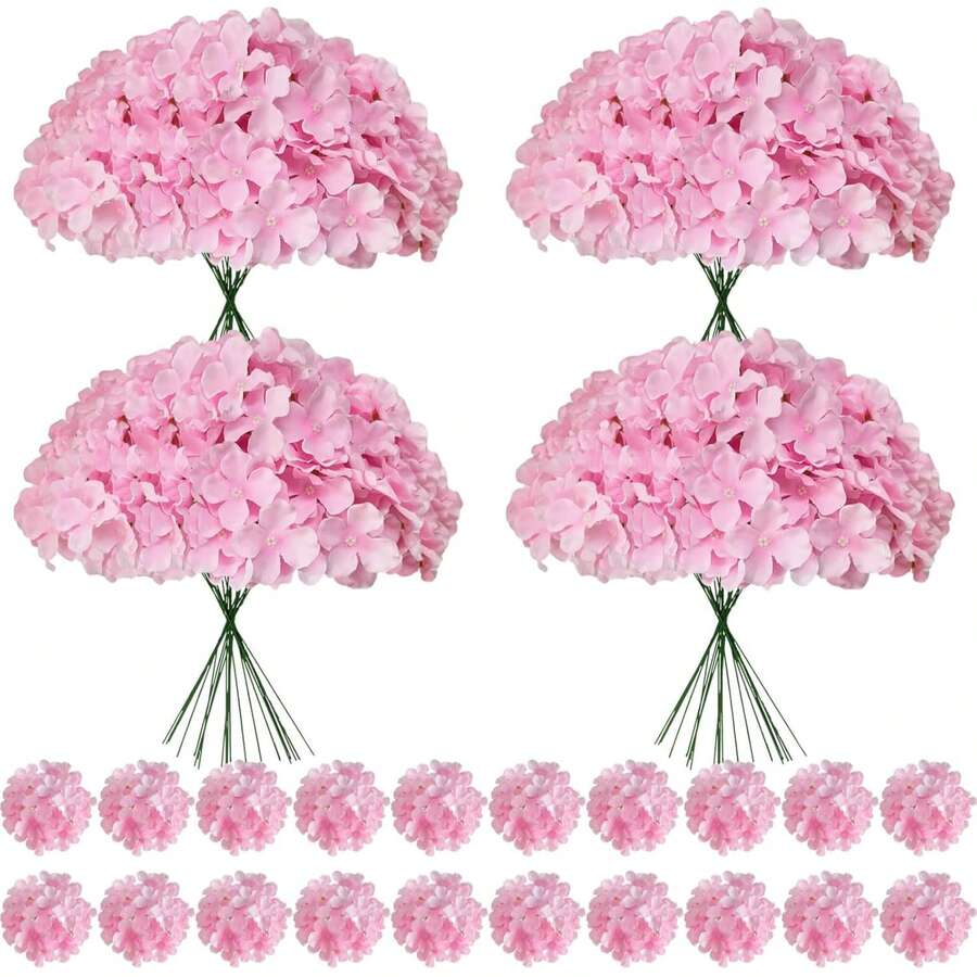 10pcs/Pack Artificial Hydrangea Flowers, Realistic Silk Faux Flowers ...