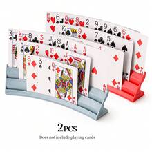 1pc/2pcs/4pcs Poker Card Holder, Curved Design Hands-Free Card Stand, Suitable For Elderly And Arthritis Patients, Stackable Plastic Card Storage Rack, Ideal For Family Game Night Party Card Games - View 33