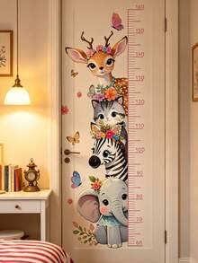 Gráfico de Altura de Animales Dibujos Animados Animales Lindos Apilados Alto Elefante León Jirafa Pegatina de Pared Decoración de Habitación Infantil Bebé Dormitorio Guardería Sala de Estar Decoración del Hogar Calcomanía de Pared - Multicolor - Ver 13