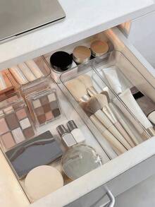 8Pcs-Multifunctional Kitchen Drawer Cutlery Transparent Storage Box, Transparent Plastic Drawer-Style Storage Tray, Kitchen Cup Bowl Small Utensil Storage Box, Cabinet Cutlery Cabinet Multifunctional Storage Box - Multicolor - View 5
