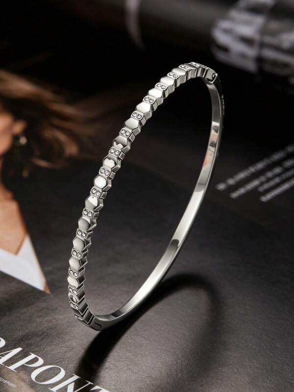 Fashionable Elegant Honeycomb Bracelet, Multi-Functional Daily Casual Women's Bracelet, Fade-Resistant Titanium Steel Jewelry, Perfect For Sister's Day Party, Anniversary Jewelry Gift