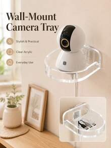 1pc No Drill Self-Adhesive Wall Mount Camera Bracket, Waterproof Punch-Free Surveillance Storage Holder, Indoor Outdoor Home Security Accessory Apartment Decor Holiday Gift - Multicolor - View 6