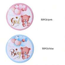 Set, Gender Reveal Button Badges Team Button Bear Themed Party Supplies Pink And Blue Team Pins For Guests Parent-To-Be Celebration Souvenirs Voting Brooch Decoration - Style 1 - View 17