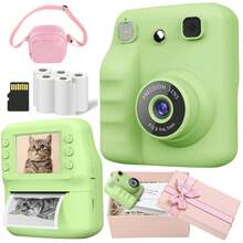 This Instant Print Camera Comes With Photo Paper, Designed Specifically For Children To Enjoy The Fun Of Selfies. It Combines Instant Imaging And Digital Functions, Supporting 1080P HD Video Recording To Capture Precious Moments. With A Built-In MP3 Player And Educational Games, It Is An Ideal Gift For Children Aged 3-12, Especially Suitable For Occasions Like Christmas, New Year, And Birthdays. - Green - View 16