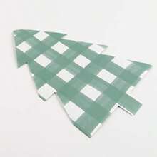 Christmas Paper Napkins Pack Of 16,Thick And Absorbent 3-Ply Paper, Shaped Christmas Napkins Disposable - Green Gingham Tree - View 3