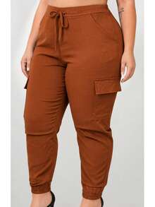 Women's Plus Size Cargo Jogger Pants G1 To G3 – Comfort And Style - Terracotta - View 3