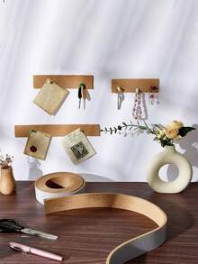 1/2pcs Self-Adhesive Cork Bulletin Board Strips, Composite Wood Backing, Suitable For Shelves, Storage Racks And Organizers, Natural Brown Cork Board, Suitable For Home And Office Storage, Cork Board, Pin Board, Vision Board - Multicolor - View 1