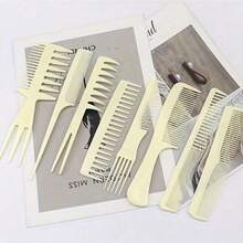 8pcs Professional Hair Comb Set, Wide Tooth, Flat Tooth, Rat Tail, Double-Sided, Fork Tooth, Dense Tooth Combs, Suitable For All Hair Types And Styles, Perfect For Hair Salons, Home Use And Travel, Easily Achieve Your Desired Look - Multicolor - View 10