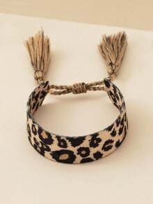 1 buah Gelang Tenun Motif Leopard untuk Anak Perempuan, Dapat Diatur Ukurannya, Cocok untuk Dekorasi Sehari-hari - MultiWarna - View 7