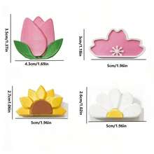 4pcs/Set Flower Photo Clip Set, Flower-Shaped Photo Holder Desktop Card Memo Clip Display Stand, Cute Office Bedroom Desktop Decor Ornament, Perfect Home Decor Gift - Multicolor - View 11