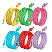Compatible With IPhone 1m/2m/3m Extra Long Fast Charging Cable, Multiple Colors Available, Supports Fast Charging & High-Speed Data Sync, USB Data Cable, Compatible With IPhone 14/13/12/11 Pro Max/Mini/XS Max/XR/XS/8/7/6S/SE, Phone Charging Accessory - Multicolor - View 3