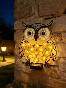 1 Peça Luz de Atmosfera Pendurada com LED em Formato de Animal de Arte de Ferro Alimentada por Energia Solar para Jardim, Varanda, Pátio, Decoração de Cena de Festa de Feriado, Luz Noturna Prática, Presente para Mãe, Avó, Aniversário de Mulheres ou Entusiastas de Jardinagem - Multicolorido - Visão 6