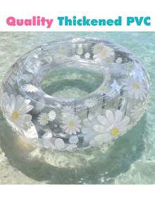 Inflatable Daisy Swim Ring, Inflatable Swim Ring, PVC Material, Summer Vacation Leisure Float With Armpit Support, Floral Pattern Design, Suitable For Vacation And Pool Party, Beach Pool, Summer Vacation Leisure Pool Float - Multiple Styles - View 9