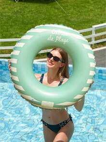 1pc Inflatable Swim Ring, PVC Retro Striped Swim Ring, Adult Inflatable Arm Float - Multiple Styles - View 6