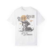 T-shirt de cowboy pour teckel : T-shirt graphique amusant avec un chien teckel - T-shirt pour maman de teckel western - Blanc - Voir 1