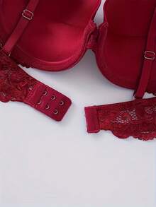 2pcs/Set Pakaian Dalam Wanita Nyaman - Bra Push-Up Jacquard Renda Mewah, Penopang Tinggi, Kain Lembut & Bernapas, Kenyamanan Maksimal - MultiWarna - View 5