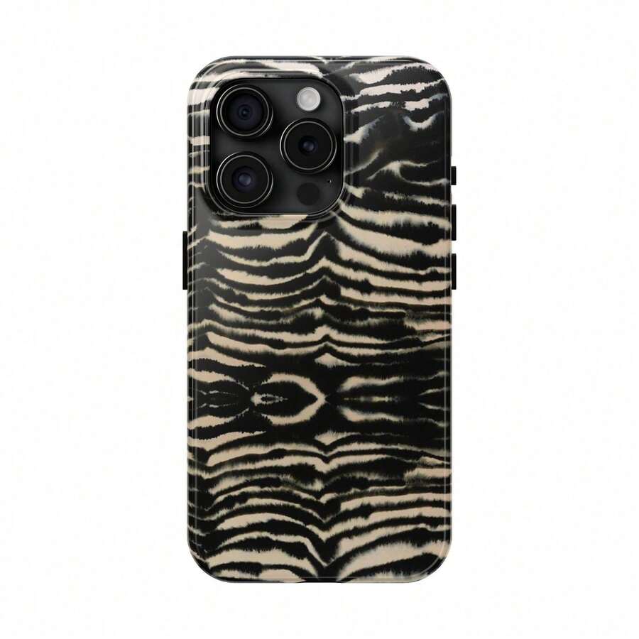 Zebra Pattern Protective Phone Case Suitable For 17, 16, 15, 14, 13, 12, 11 Pro Max - Double-Layer Shockproof Protective Cover, Made With A Polycarbonate Exterior And TPU Lining - 白色1 - 查看 1