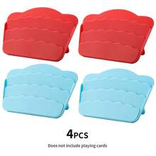 1/2/4pcs Wave Design Poker Card Holder, 4 Colors Available, Portable Poker Card Holder, Suitable For Family Game Night And Gatherings, Poker Cards Not Included - A - View 28