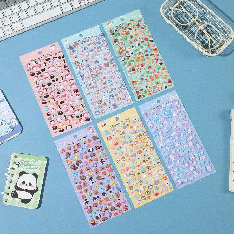 Q-Lia Foam Stickers, Cartoon Animal Bubble Stickers, 3D Smartphone Case Decoration Stickers - Multicolor - View 1