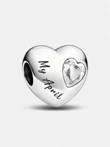 1pc Month Theme Beaded Pendant, Suitable For DIY Jewelry Making, Such As Bracelets, Necklaces, Etc., Perfect Gift For Women And Girls - Silver - View 17