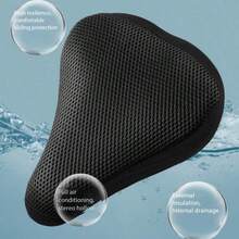 1pc Breathable Quick-Dry Bicycle Seat Cover, 3D Honeycomb Mesh Shock-Absorbing Cycling Cushion, Universal For Mountain Bike And Road Bike - Multicolor - View 3