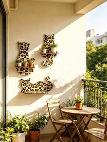 1PC Cat-Shaped Wall Shelf Animal-Shaped Floating Shelf Bohemian Style Wall Storage Rack Room Decor Shelf  Bedroom Decor Key Hanger Rack Aromatherapy Display Shelf Balcony Plant Shelf Suitable For Bedroom Living Room Balcony Kitchen - Multicolor - View 4
