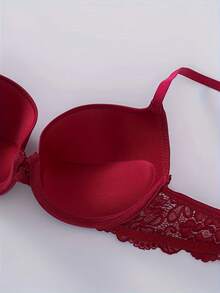 2pcs/Set Pakaian Dalam Wanita Nyaman - Bra Push-Up Jacquard Renda Mewah, Penopang Tinggi, Kain Lembut & Bernapas, Kenyamanan Maksimal - MultiWarna - View 4