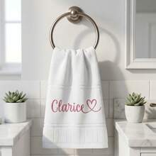 Toalha Lavabo Personalizadas com Nome Bordado - Branco - Visão 7