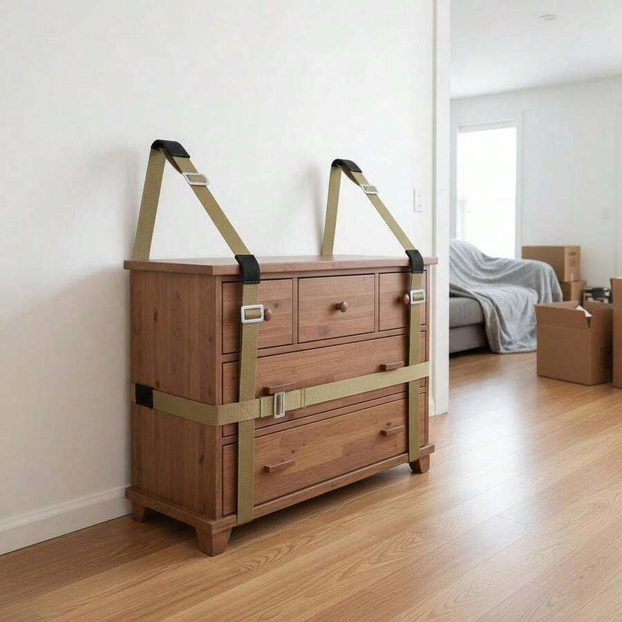 Lifting Slings 2-Person Moving System For Furniture Appliances Mattresses, 2 Adjustable Harnesses 2 Load-Bearing Straps 1 Handheld Strap Heavy Duty Nylon Webbing Load Distribution Design Professional Mover Tools Accessory Kit-XY871222 - Multicolor - View 1