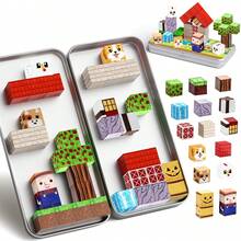35pcs Magnetic Farm Theme Puzzle Cube Set With Box | 3D Puzzle Toy, Children Learning Kit, Spark Endless Imagination, Halloween Gift, Suitable For Boys And Girls, Mixed Color ABS Material - Multicolor - View 10