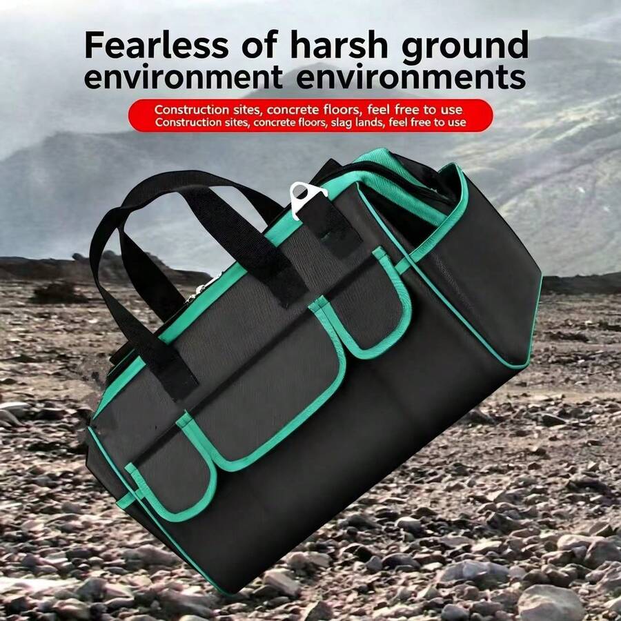 Bolsa de herramientas de mano impermeable de tela Oxford, kit de reparación resistente al desgaste con alta capacidad de carga y correa cruzada - A - Ver 1