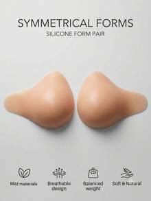 ANGDIE 1 Pair Silicone Breast Prosthesis, Artificial Silicone Breast Pads For Women, Post-Mastectomy Silicone Breast Prosthesis, 1 Pair Pack - Khaki - View 2