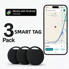 RSH 3pcs Smart Tags Compatible With Android, Smart Wireless GPS Tracker, Location Tracker For Cats, Dogs, Wallets, Elderly And Valuable Items, Wireless Air Tracker, Compatible With Android Find Hub - Multicolor - View 12